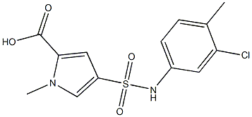 4-[(3-chloro-4-methylphenyl)sulfamoyl]-1-methyl-1H-pyrrole-2-carboxylic acid Structure