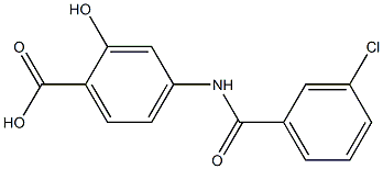 4-[(3-chlorobenzoyl)amino]-2-hydroxybenzoic acid Struktur