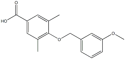 4-[(3-methoxyphenyl)methoxy]-3,5-dimethylbenzoic acid 化学構造式