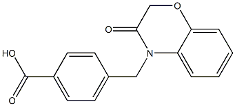 4-[(3-oxo-3,4-dihydro-2H-1,4-benzoxazin-4-yl)methyl]benzoic acid Struktur