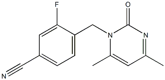 4-[(4,6-dimethyl-2-oxopyrimidin-1(2H)-yl)methyl]-3-fluorobenzonitrile,,结构式