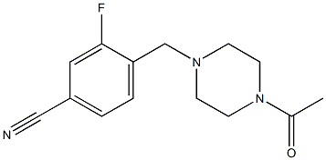 4-[(4-acetylpiperazin-1-yl)methyl]-3-fluorobenzonitrile Struktur