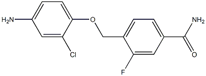 4-[(4-amino-2-chlorophenoxy)methyl]-3-fluorobenzamide Struktur