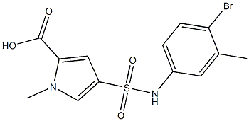 4-[(4-bromo-3-methylphenyl)sulfamoyl]-1-methyl-1H-pyrrole-2-carboxylic acid 结构式