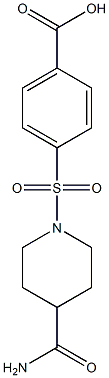 4-[(4-carbamoylpiperidine-1-)sulfonyl]benzoic acid,,结构式