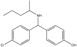 4-[(4-chlorophenyl)(pentan-2-ylamino)methyl]phenol,,结构式
