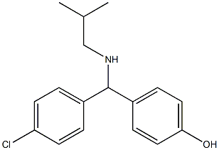 4-[(4-chlorophenyl)[(2-methylpropyl)amino]methyl]phenol 化学構造式