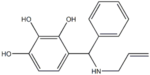 4-[phenyl(prop-2-en-1-ylamino)methyl]benzene-1,2,3-triol 化学構造式