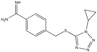 4-{[(1-cyclopropyl-1H-1,2,3,4-tetrazol-5-yl)sulfanyl]methyl}benzene-1-carboximidamide 化学構造式