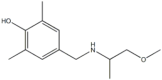 4-{[(1-methoxypropan-2-yl)amino]methyl}-2,6-dimethylphenol 化学構造式