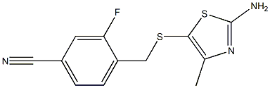 4-{[(2-amino-4-methyl-1,3-thiazol-5-yl)thio]methyl}-3-fluorobenzonitrile