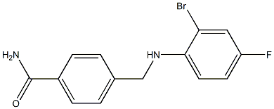 4-{[(2-bromo-4-fluorophenyl)amino]methyl}benzamide Struktur