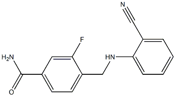 4-{[(2-cyanophenyl)amino]methyl}-3-fluorobenzamide Struktur