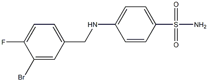 4-{[(3-bromo-4-fluorophenyl)methyl]amino}benzene-1-sulfonamide,,结构式