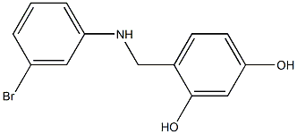 4-{[(3-bromophenyl)amino]methyl}benzene-1,3-diol Struktur