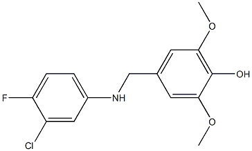 4-{[(3-chloro-4-fluorophenyl)amino]methyl}-2,6-dimethoxyphenol Struktur