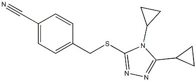 4-{[(4,5-dicyclopropyl-4H-1,2,4-triazol-3-yl)sulfanyl]methyl}benzonitrile 结构式