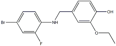 4-{[(4-bromo-2-fluorophenyl)amino]methyl}-2-ethoxyphenol,,结构式