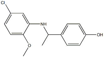 4-{1-[(5-chloro-2-methoxyphenyl)amino]ethyl}phenol,,结构式