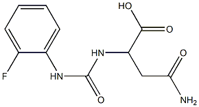 4-amino-2-({[(2-fluorophenyl)amino]carbonyl}amino)-4-oxobutanoic acid Struktur