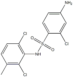 4-amino-2-chloro-N-(2,6-dichloro-3-methylphenyl)benzene-1-sulfonamide 化学構造式
