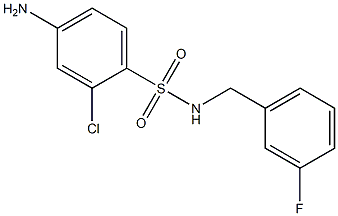 4-amino-2-chloro-N-[(3-fluorophenyl)methyl]benzene-1-sulfonamide Struktur