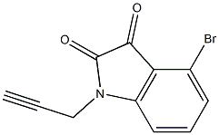 4-bromo-1-(prop-2-yn-1-yl)-2,3-dihydro-1H-indole-2,3-dione 化学構造式