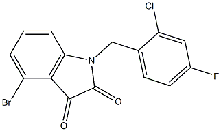 4-bromo-1-[(2-chloro-4-fluorophenyl)methyl]-2,3-dihydro-1H-indole-2,3-dione 结构式