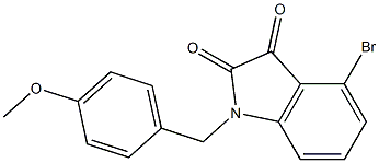 4-bromo-1-[(4-methoxyphenyl)methyl]-2,3-dihydro-1H-indole-2,3-dione Structure