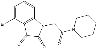 4-bromo-1-[2-oxo-2-(piperidin-1-yl)ethyl]-2,3-dihydro-1H-indole-2,3-dione,,结构式