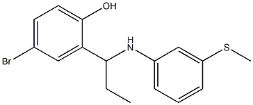 4-bromo-2-(1-{[3-(methylsulfanyl)phenyl]amino}propyl)phenol Structure