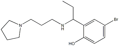 4-bromo-2-(1-{[3-(pyrrolidin-1-yl)propyl]amino}propyl)phenol Struktur