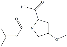 4-methoxy-1-(3-methylbut-2-enoyl)pyrrolidine-2-carboxylic acid Struktur