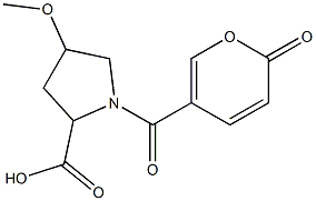 4-methoxy-1-[(2-oxo-2H-pyran-5-yl)carbonyl]pyrrolidine-2-carboxylic acid Structure