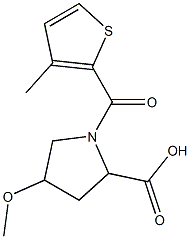 4-methoxy-1-[(3-methylthien-2-yl)carbonyl]pyrrolidine-2-carboxylic acid Structure