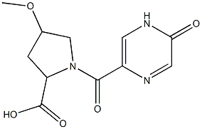 4-methoxy-1-[(5-oxo-4,5-dihydropyrazin-2-yl)carbonyl]pyrrolidine-2-carboxylic acid Struktur