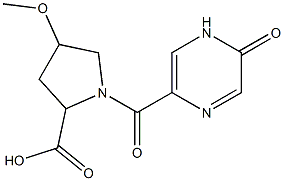 4-methoxy-1-[(5-oxo-4,5-dihydropyrazin-2-yl)carbonyl]pyrrolidine-2-carboxylic acid Structure