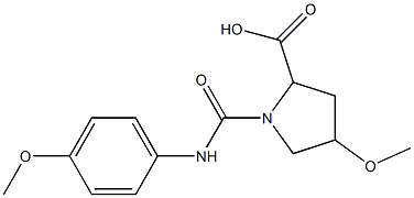 4-methoxy-1-{[(4-methoxyphenyl)amino]carbonyl}pyrrolidine-2-carboxylic acid 化学構造式