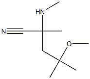 4-methoxy-2,4-dimethyl-2-(methylamino)pentanenitrile Struktur