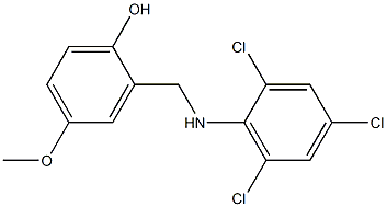 4-methoxy-2-{[(2,4,6-trichlorophenyl)amino]methyl}phenol,,结构式