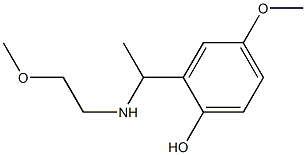 4-methoxy-2-{1-[(2-methoxyethyl)amino]ethyl}phenol 化学構造式