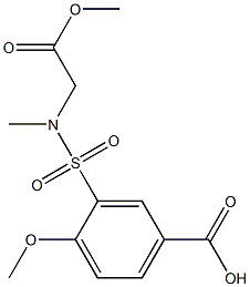 4-methoxy-3-[(2-methoxy-2-oxoethyl)(methyl)sulfamoyl]benzoic acid,,结构式