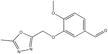 4-methoxy-3-[(5-methyl-1,3,4-oxadiazol-2-yl)methoxy]benzaldehyde,,结构式