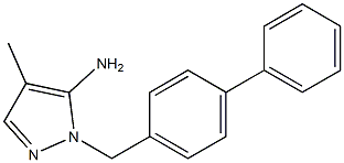 4-methyl-1-[(4-phenylphenyl)methyl]-1H-pyrazol-5-amine,,结构式