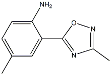 4-methyl-2-(3-methyl-1,2,4-oxadiazol-5-yl)aniline 化学構造式