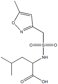 4-methyl-2-{[(5-methyl-1,2-oxazol-3-yl)methane]sulfonamido}pentanoic acid Struktur