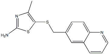 4-methyl-5-[(quinolin-6-ylmethyl)sulfanyl]-1,3-thiazol-2-amine 化学構造式