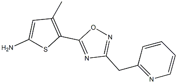 4-methyl-5-[3-(pyridin-2-ylmethyl)-1,2,4-oxadiazol-5-yl]thiophen-2-amine,,结构式