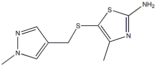 4-methyl-5-{[(1-methyl-1H-pyrazol-4-yl)methyl]sulfanyl}-1,3-thiazol-2-amine,,结构式