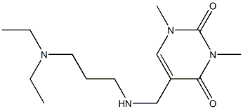 5-({[3-(diethylamino)propyl]amino}methyl)-1,3-dimethyl-1,2,3,4-tetrahydropyrimidine-2,4-dione 化学構造式